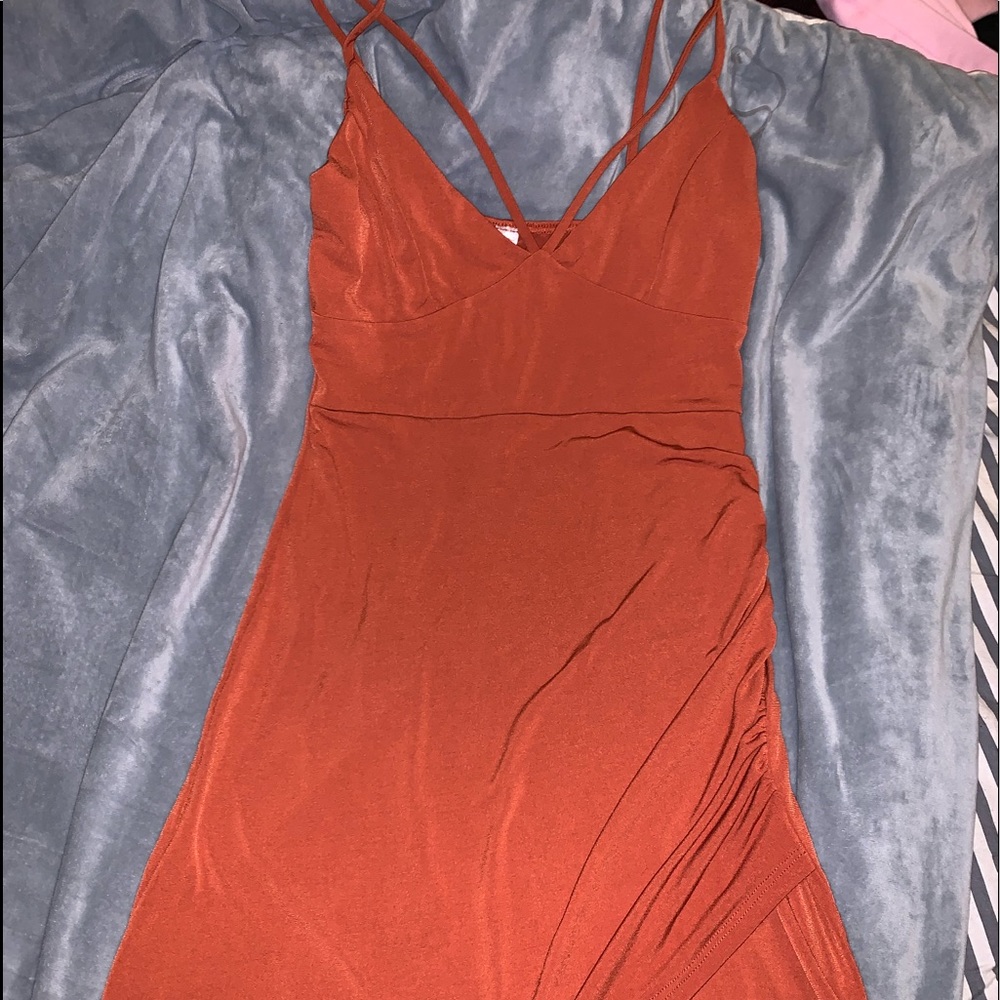 Burnt orange mini dress. Brand new. Size 2